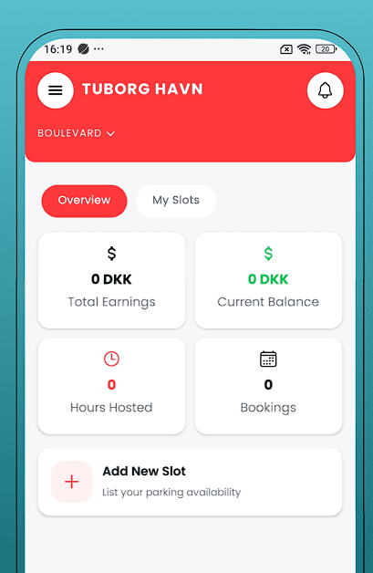 ParkingHub host dashboard